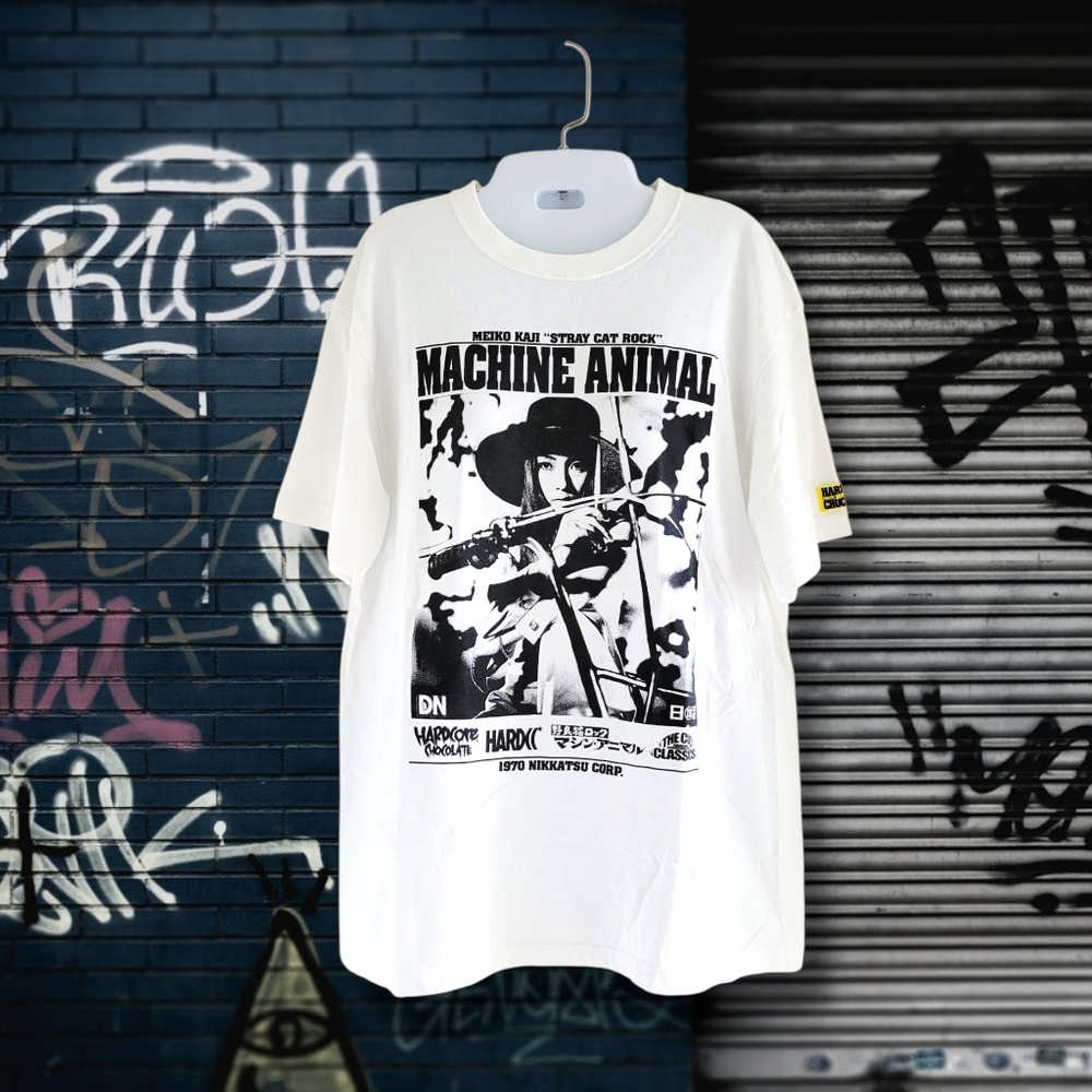 NWOT Hardcore Chocolate Meiko Kaji "Stray Cat Rock" Machine Animal Graphic Tee